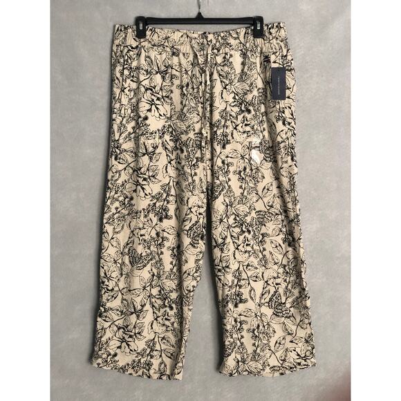 Tommy Hilfiger Women's XL Floral Print Drawstring Pull-On Pants NEW - Picture 1 of 6